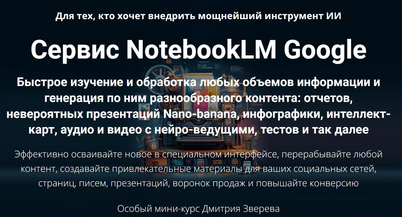 Сервис NotebookLM Google (Дмитрий Зверев)
