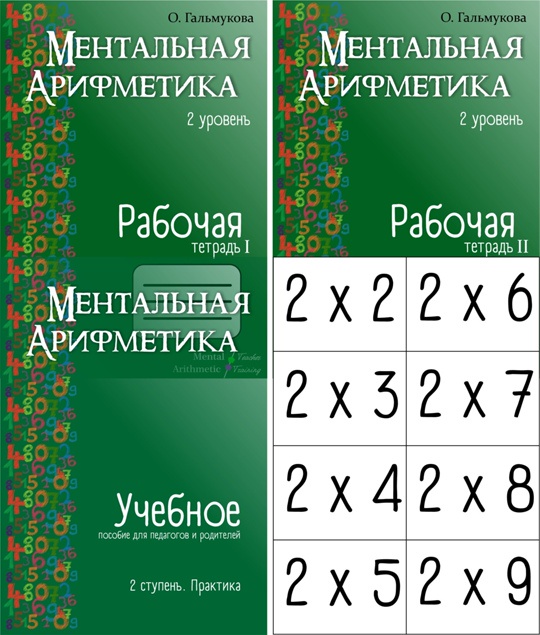 Комплект пособий 2 уровень. Отрицательные числа. Ментальная арифметика (Ольга Гальмукова)