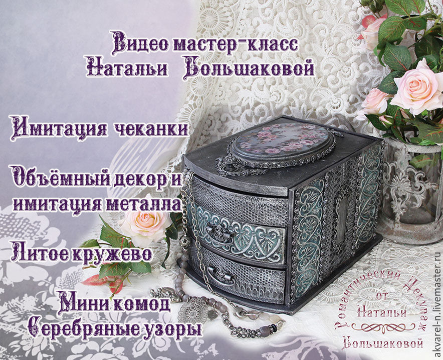Обложка курса «Мини-комод Серебряные узоры (Наталья Большакова)»