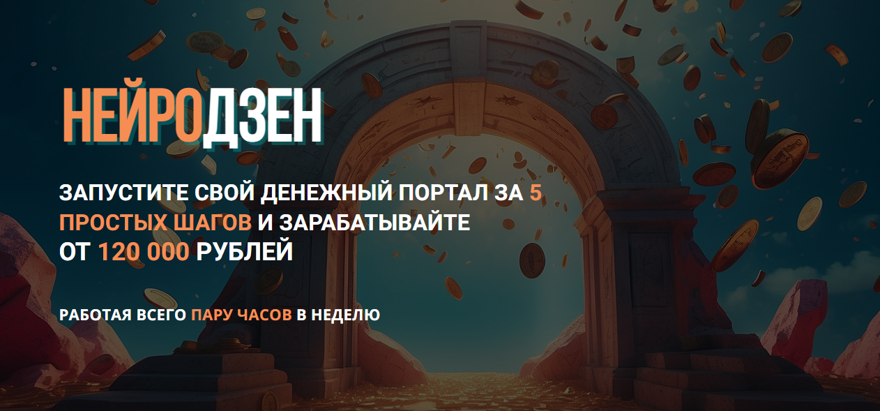 Обложка курса «Нейродзен. Запустите свой денежный портал за 5 шагов. Тариф Старт (Сергей Толкачев)»