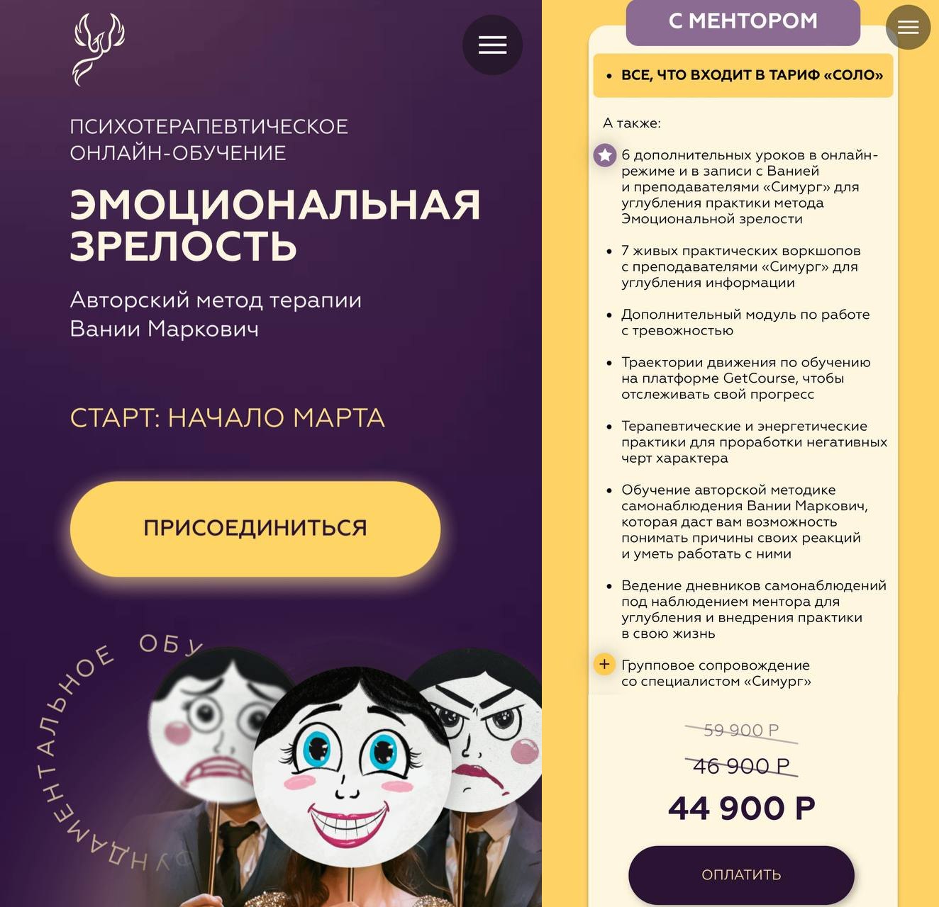Обложка курса «Эмоциональная зрелость (Вания Маркович)»