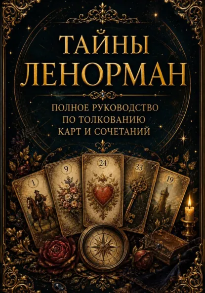 Обложка курса «Тайны Ленорман. Колода "Белый удав" Полное руководство по толкованию 52 карт и сочетаний (Мира Рейн)» (гадание на картах)